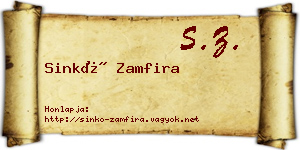 Sinkó Zamfira névjegykártya